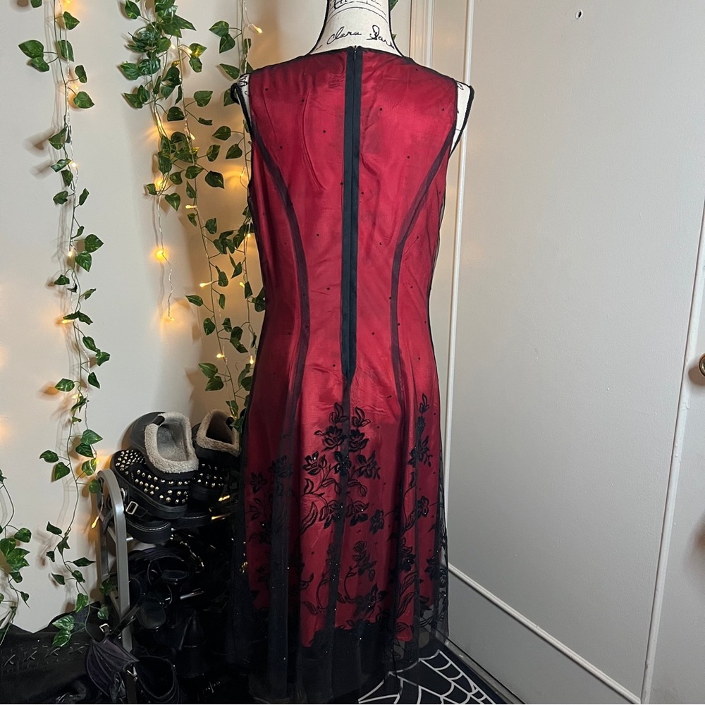 Gothic Red/Mesh Dress - Picture 2 of 4